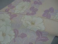 染めの名古屋帯 葉盛り椿