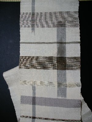 吉野間道の九寸名古屋帯(藤山千春作)クリーム