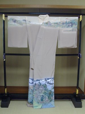 滝沢晃の訪問着コーディネート 合掌造りの里