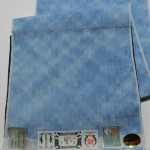 本場結城紬　地機　編みボカシ水色