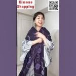 単衣夏小紋濃い紫地に青と紫#紫のコーデ#shopping#kimono#shorts