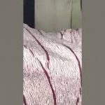 【ショッピング】白と臙脂色でとてもおしゃれで綸子の光沢感が伝わる絞り着尺#絞り#本疋田#小紋#着物#shorts