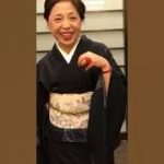 藍染めの紬に白い帯と赤いバッグで三井記念美術館へおでかけ着物コーデ#着物#kimono #japan＃shorts