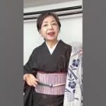 出かける浴衣は頭分位をおはしょりとして着丈長い#初心者 #fashion #kimono #着物 #着物大学 #着物コーディネート #japan #きもの人