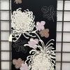 おしゃれな黒地に菊の絹長襦袢が染めあがりました！
