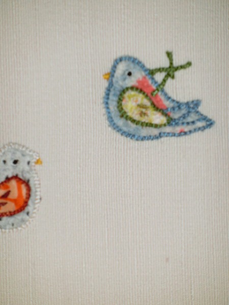 きものヱビス■ 刺繍 アップリケ 名古屋帯 八寸名古屋帯アップリケ 張子の虎 金魚、鳩 オフホワイト地 | 最