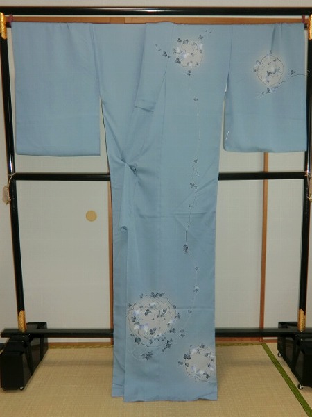滝沢晃 手描き友禅 可憐な花 訪問着 未使用品 正絹 浜ちりめん 共八掛